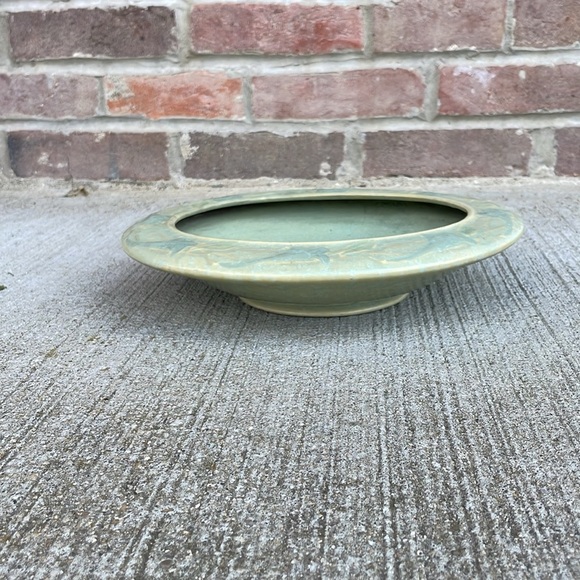 Roseville Cremona Green 1928 Vintage Art Deco Pottery Ceramic Bowl 178-8 - Picture 3 of 3